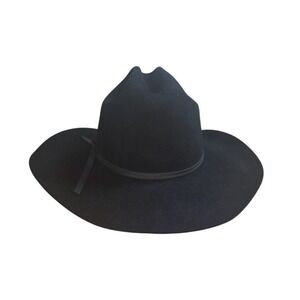 Trailboss Black Felt Cowboy Hat 6 7/8 USA Made Western Ranch Wide Brim